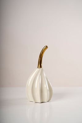 9" Gold/Cream ceramic 3D Pear- Pur collection