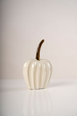 8" Gold/Cream Ceramic 3D Apple - Pur collection