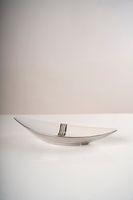 14" Silver/White Ceramic Long Plate - Pur collection