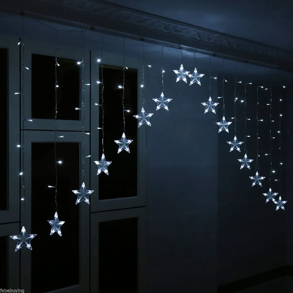 Cool White Led Curtain Stars