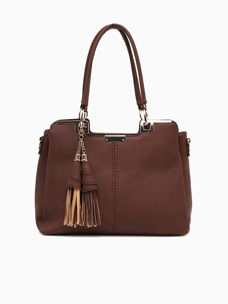 Tassel Shoulder Bag Coffee