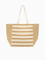 Malibu Beach Tote Beige Multi