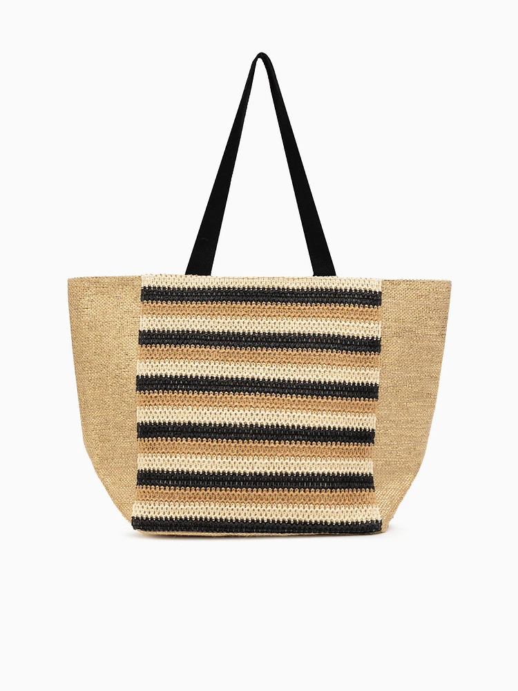 Malibu Beach Tote Black Multi