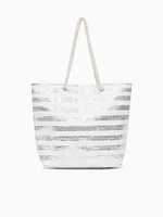 Venus Beach Tote Silver White