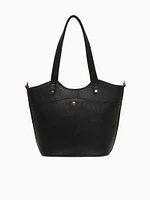 Button Tote Black