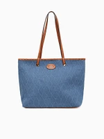 Dolly Tote Tan Blue denim