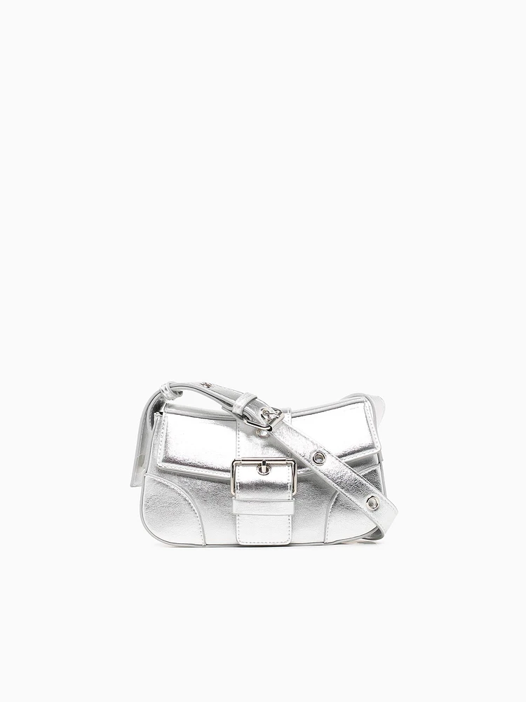 Buckle Shoulder Bag Silver