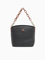 Chained Shoulder Bag Black Tan