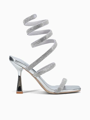 Zaina Silver Metallic Glitter