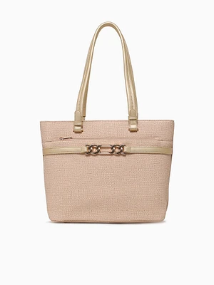 Lange Tote Raffia Gold