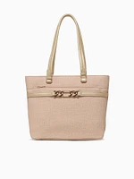 Lange Tote Raffia Gold