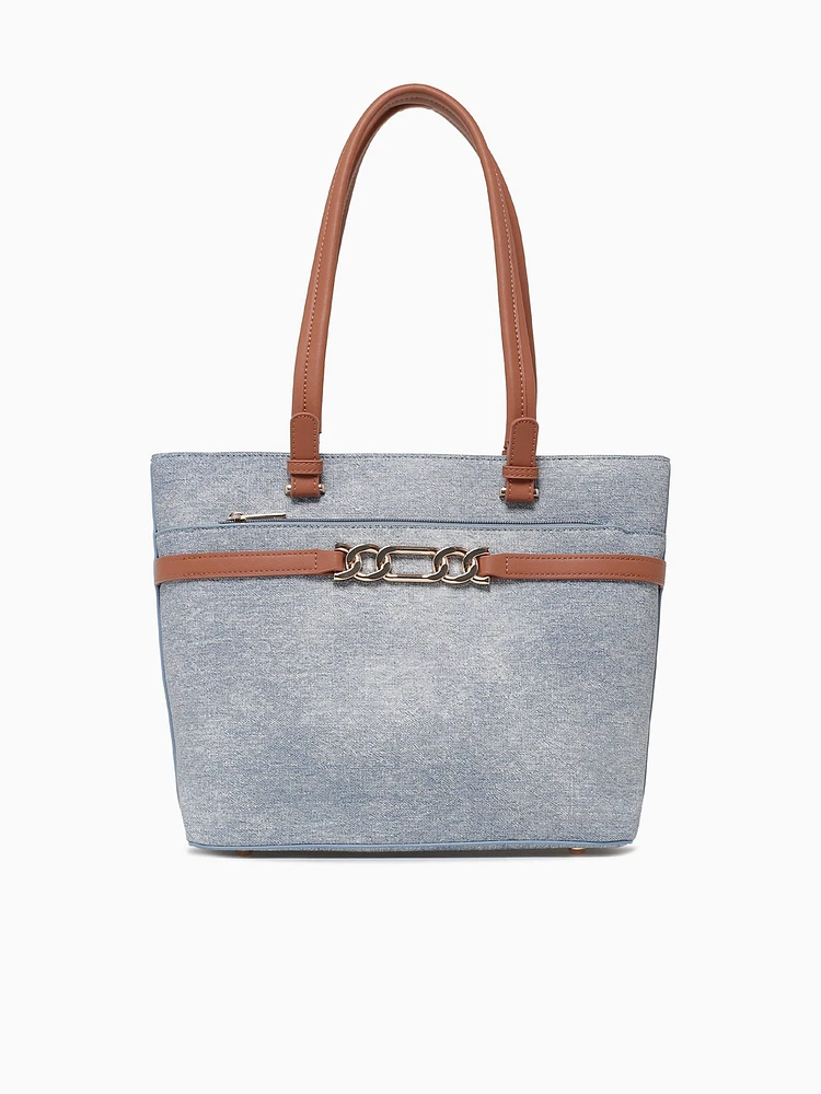 Lange Tote Denim Tan