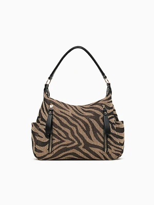 Kristina Shoulder Bag Black Beige