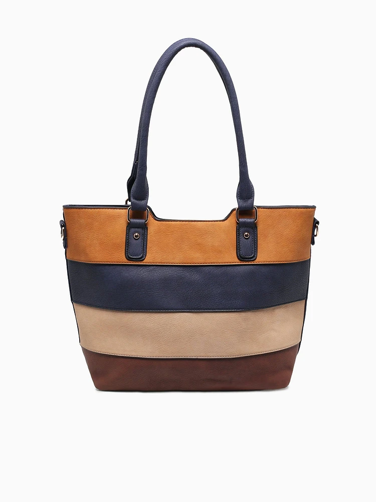 Striped Tote Navy Multi