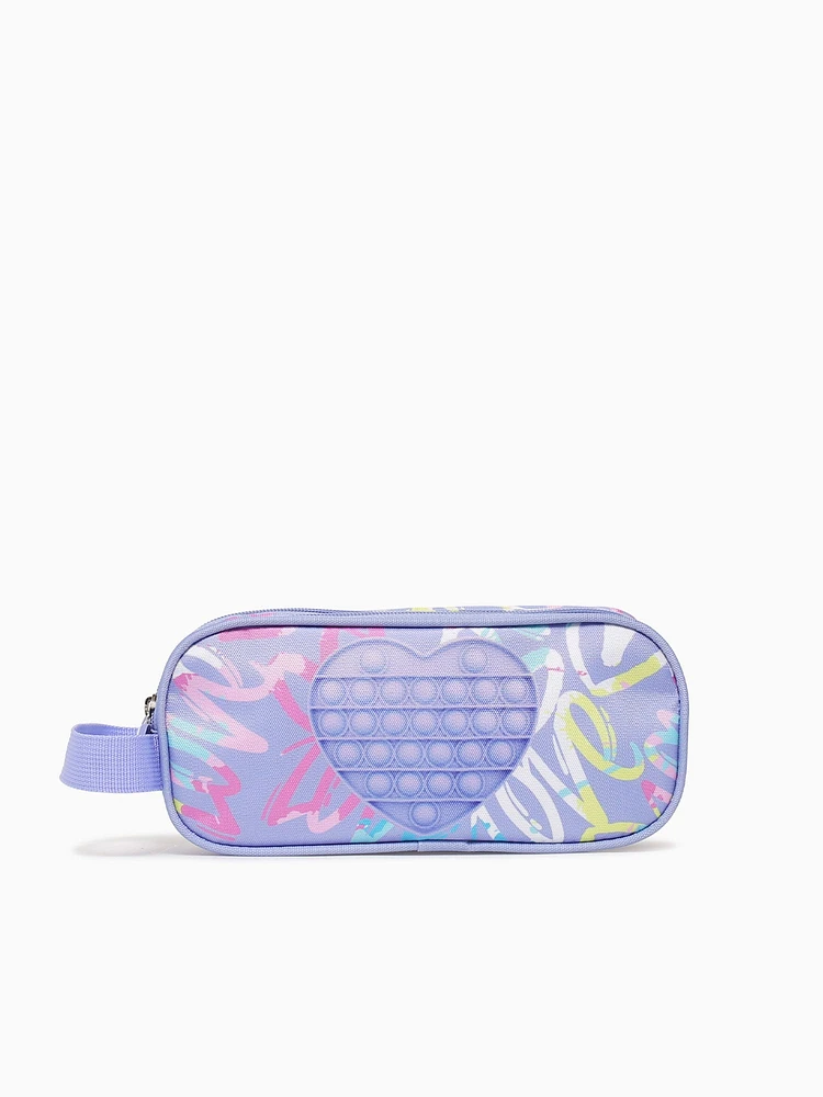 Heart Pencil Case Purple
