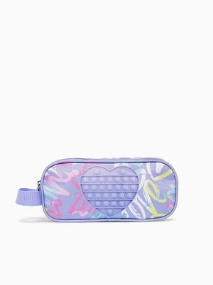 Heart Pencil Case Purple