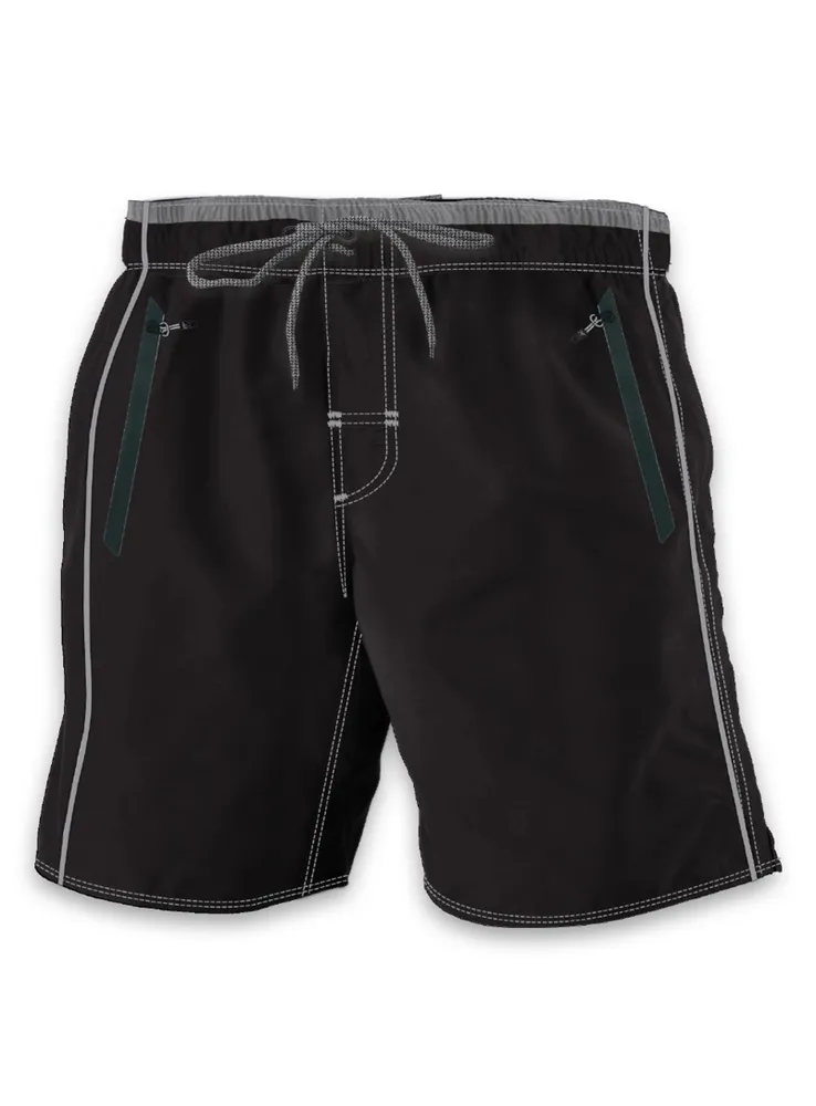 MERO | Sporty microfiber swimshorts with side piping