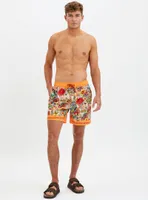CABANO | Embroidered floral printed swimshorts
