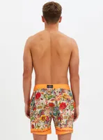 CABANO | Embroidered floral printed swimshorts