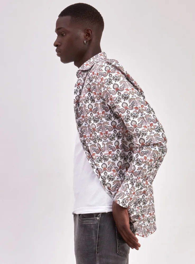 SEMI-FIT SHIRT | PAISLEY-WHITE