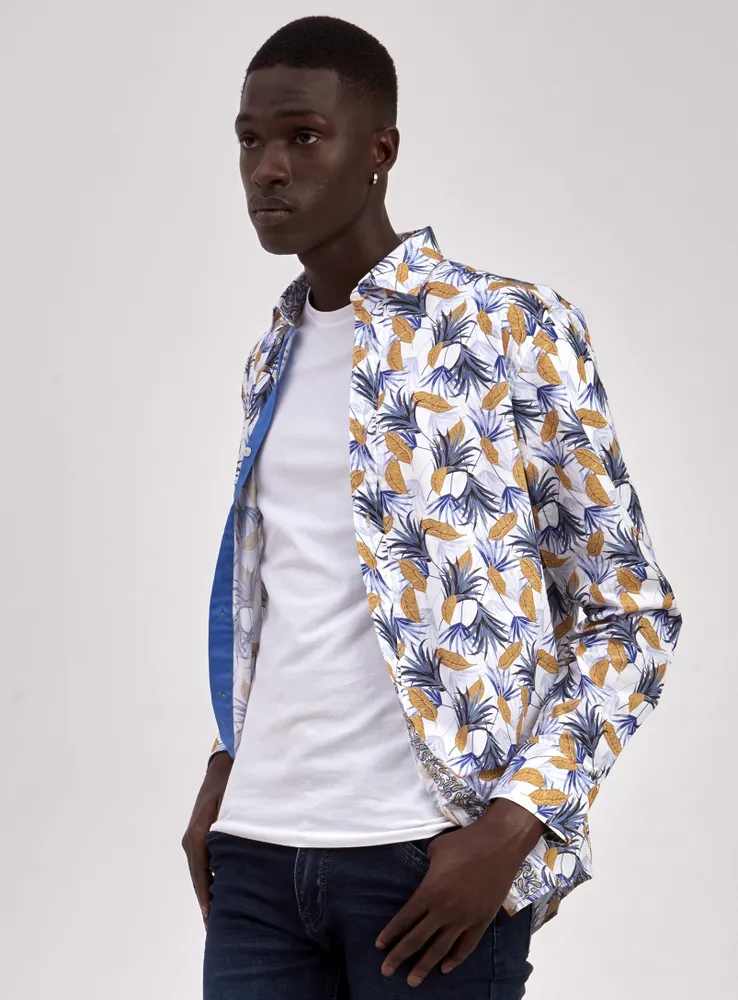 SEMI-FIT SHIRT |TROPICAL-OPTICWHITE