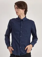 PRINTED SHIRT-NAVYMIX