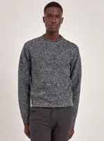 SEMAJ | TEXTURED CREW NECK FINE GAUGE SWEATER