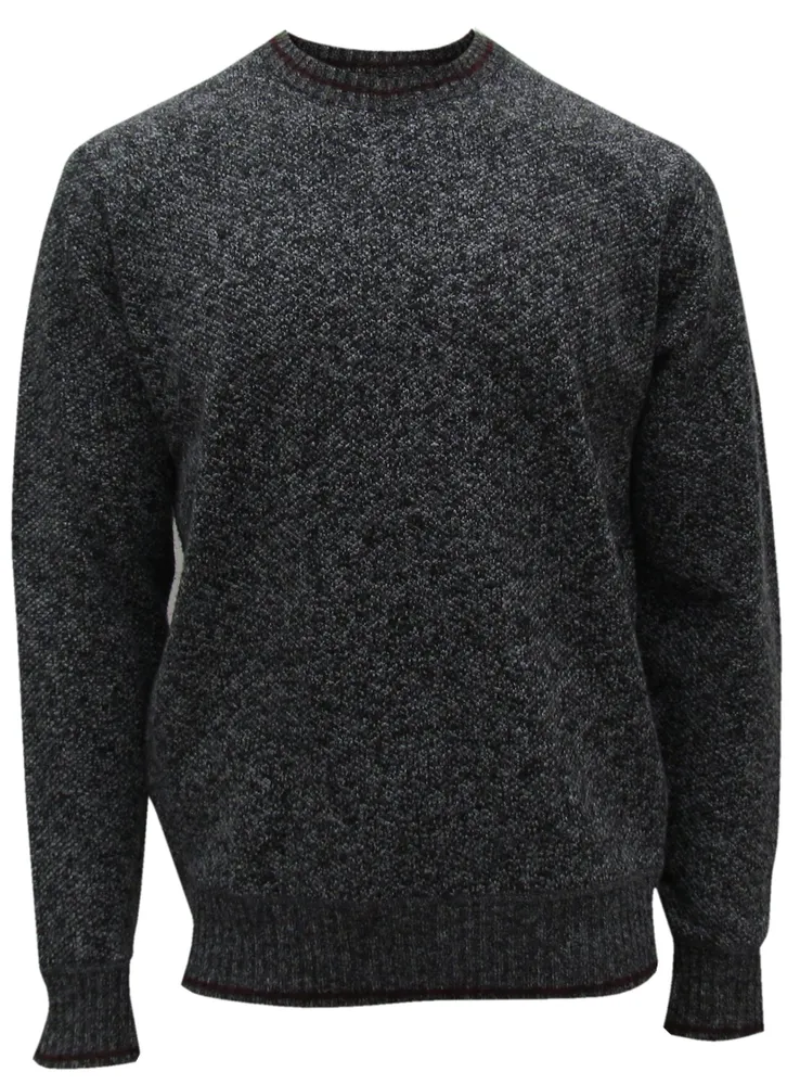 SEMAJ | TEXTURED CREW NECK FINE GAUGE SWEATER