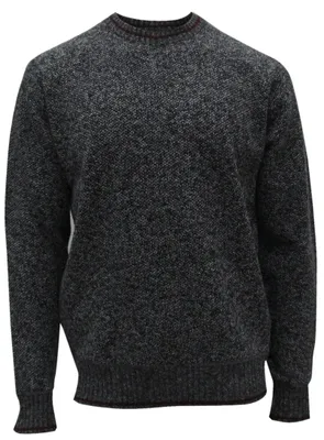 SEMAJ | TEXTURED CREW NECK FINE GAUGE SWEATER