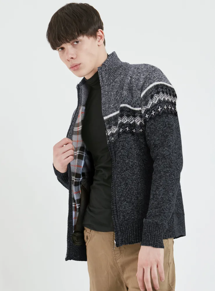 SILAS | Mock neck zip sweater cardigan