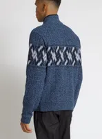 DAVID | Mock neck cable knit sweater