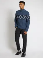 DAVID | Mock neck cable knit sweater