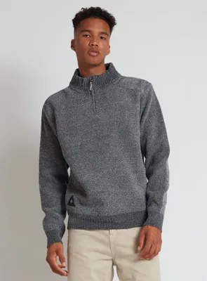 RICHARD | Mock Zip Chenil Sweater