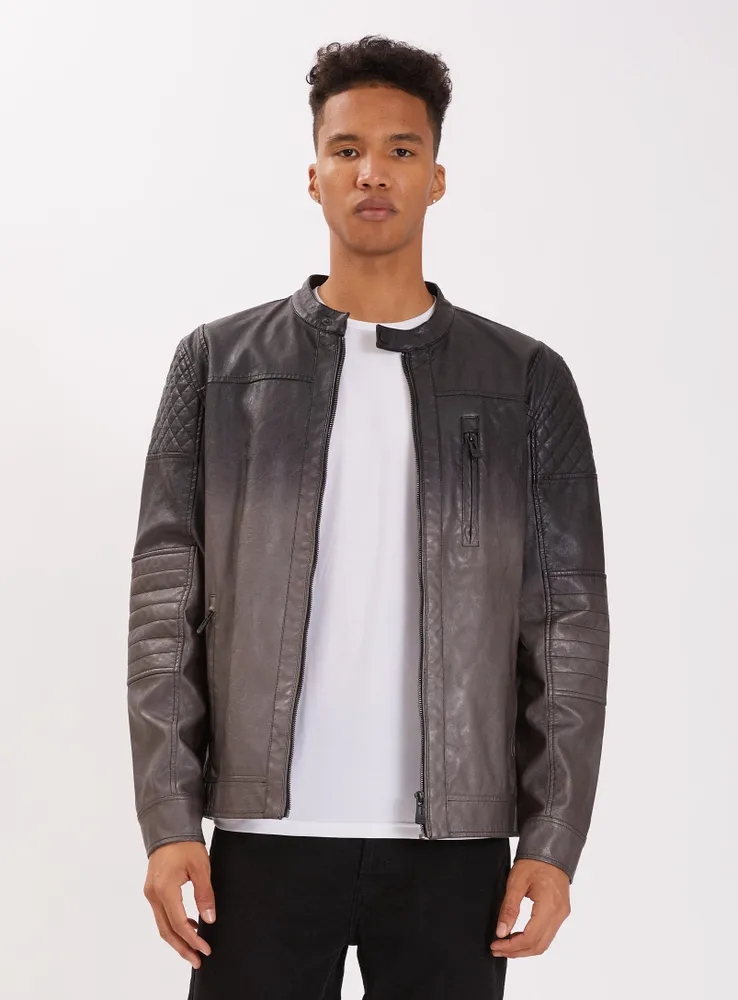 VEGASON | Dip dye vegan leather jacket