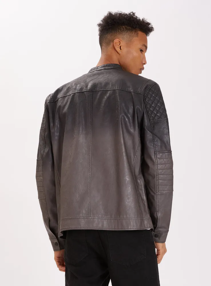 VEGASON | Dip dye vegan leather jacket