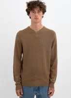 STEN | Cotton v neck fine gauge sweater