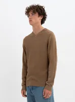 STEN | Cotton v neck fine gauge sweater