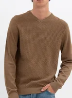 STEN | Cotton v neck fine gauge sweater