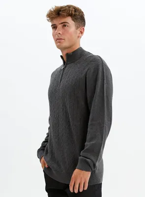 ALEX | Fine Gauge Mock Zip Knit