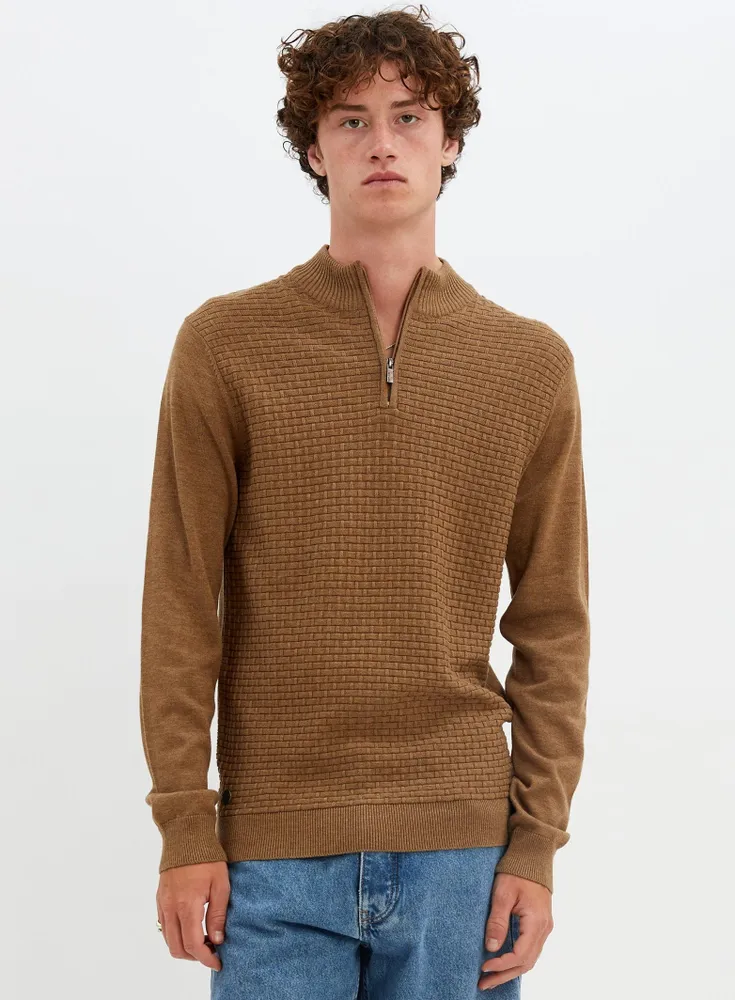 Nolan | cotton mock neck fine gauge sweater