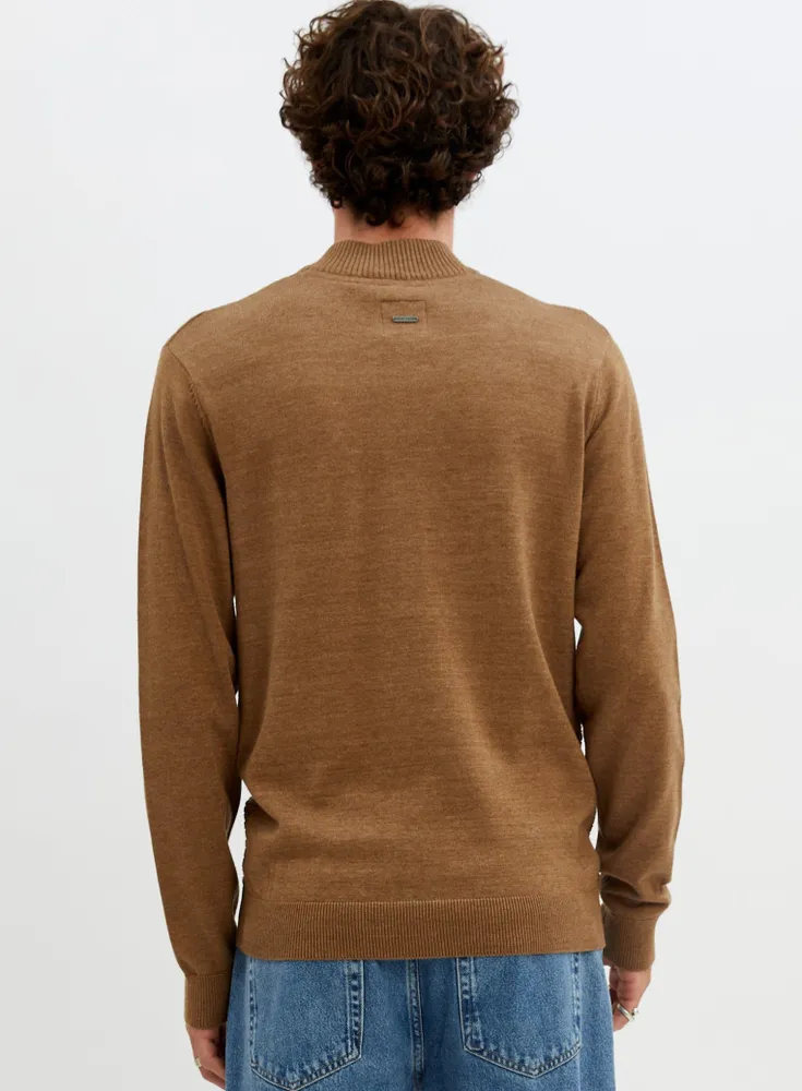 Nolan | cotton mock neck fine gauge sweater