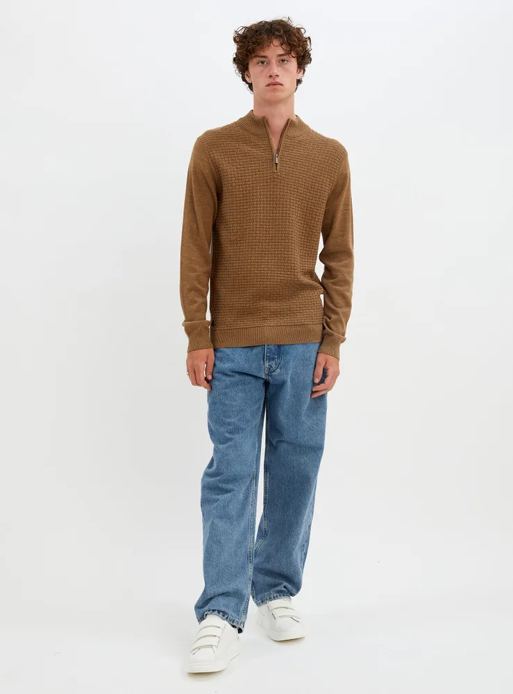 Nolan | cotton mock neck fine gauge sweater