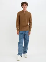 Nolan | cotton mock neck fine gauge sweater