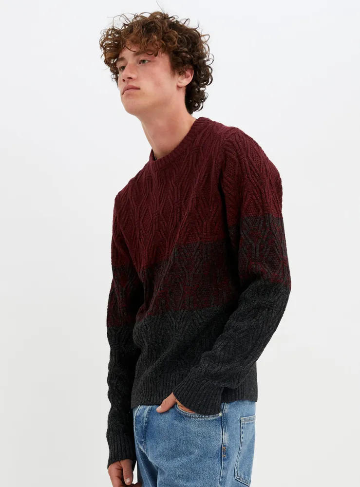 KODE| Crewneck twill effect sweater