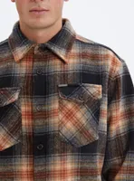 IAN| Polar fleece checkered semi-fit overshirt