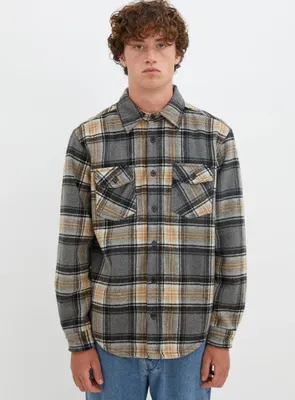 KEN | Polar fleece checkered semi-fit overshirt