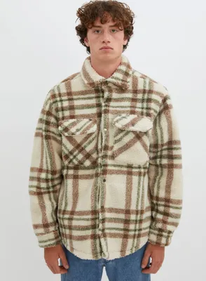 BONO | Checkered sherpa semi-fit over shirt