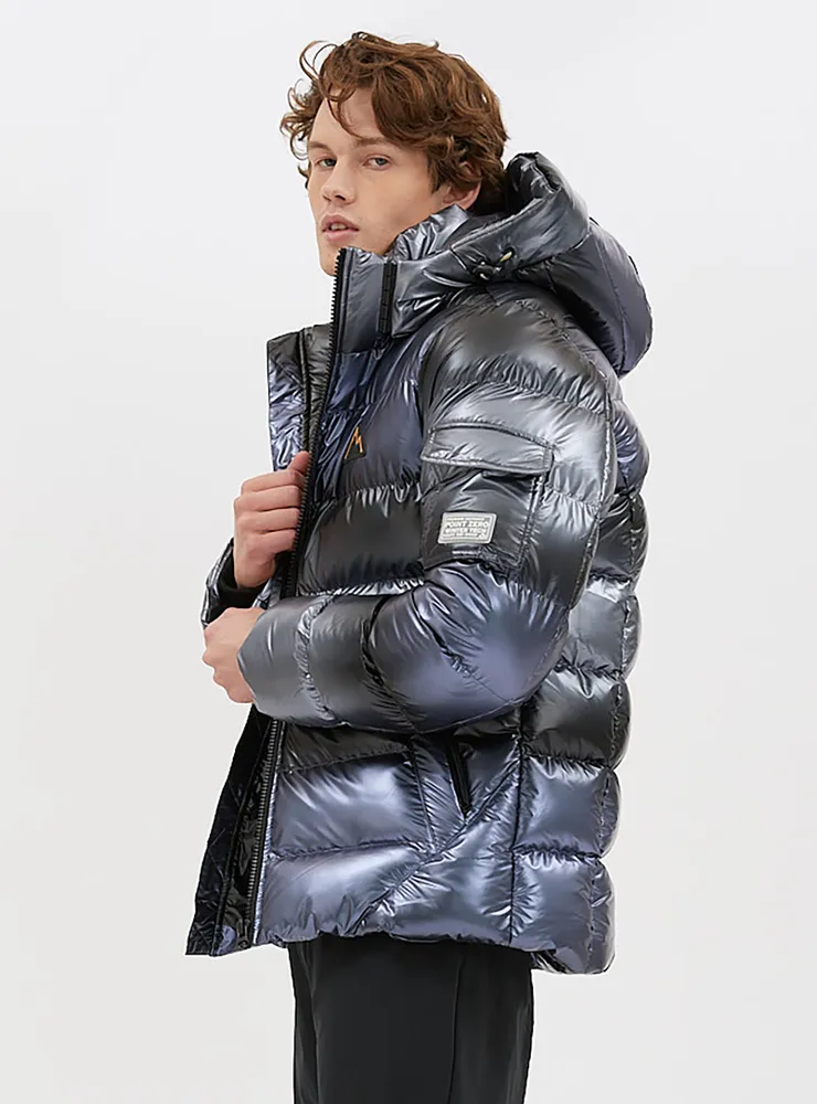 ANOUK | PU coated tie-dye effect quilted puffer jacket