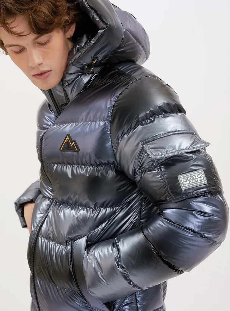 ANOUK | PU coated tie-dye effect quilted puffer jacket