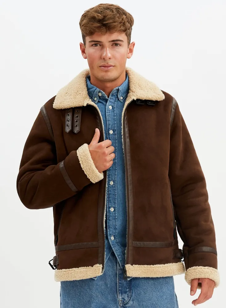 BRADLEY | Aviator vegan shearling jacket